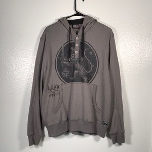 Grey Hoodie with Buttons from UK Style